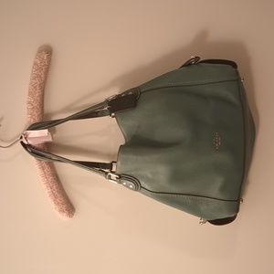 Coach Blue-Green Edie 31 Pebbled Leather Bag